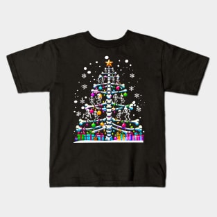 Christmas Tree Skeleton Xmas Radiology Xray Technologist Kids T-Shirt